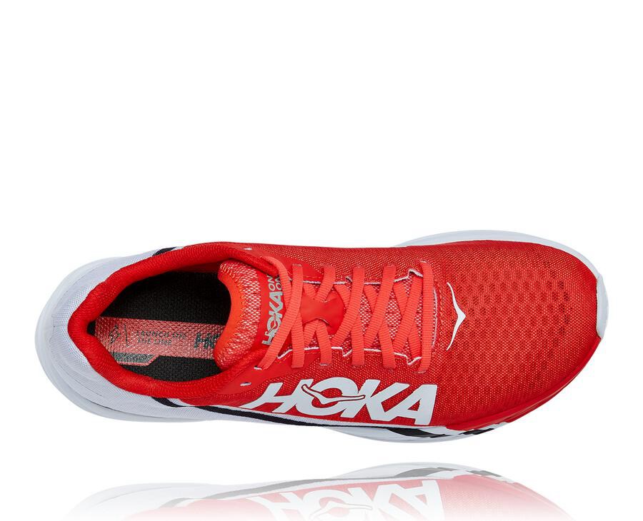 Hoka One One Mens Running Shoes - Rocket X - Red/White - CLSG53680